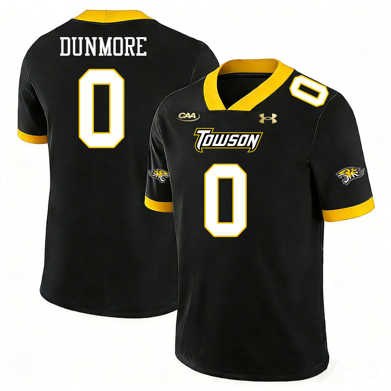 Towson Tigers #0 John Dunmore College Football Jerseys,Uniforms-Black